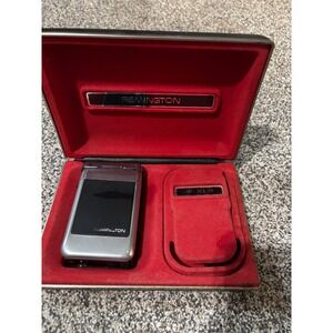 Vintage Remington XLR Electric Foil Shaver with Red Velvet Case and Cord Silver